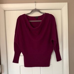 Eileen Fisher Deep Purple Cowl Neck Sweater